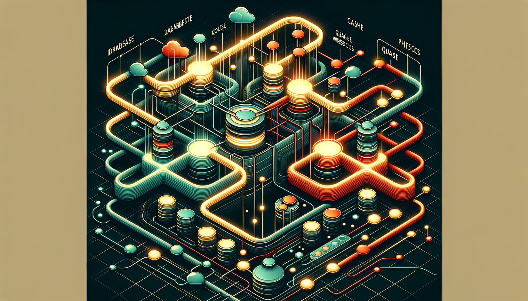 Abstract illustration of interconnected infrastructure nodes showing operational complexity