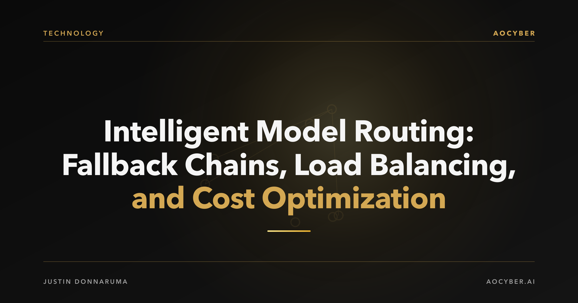 Abstract illustration of data streams being intelligently routed through multiple pathways with golden switching nodes