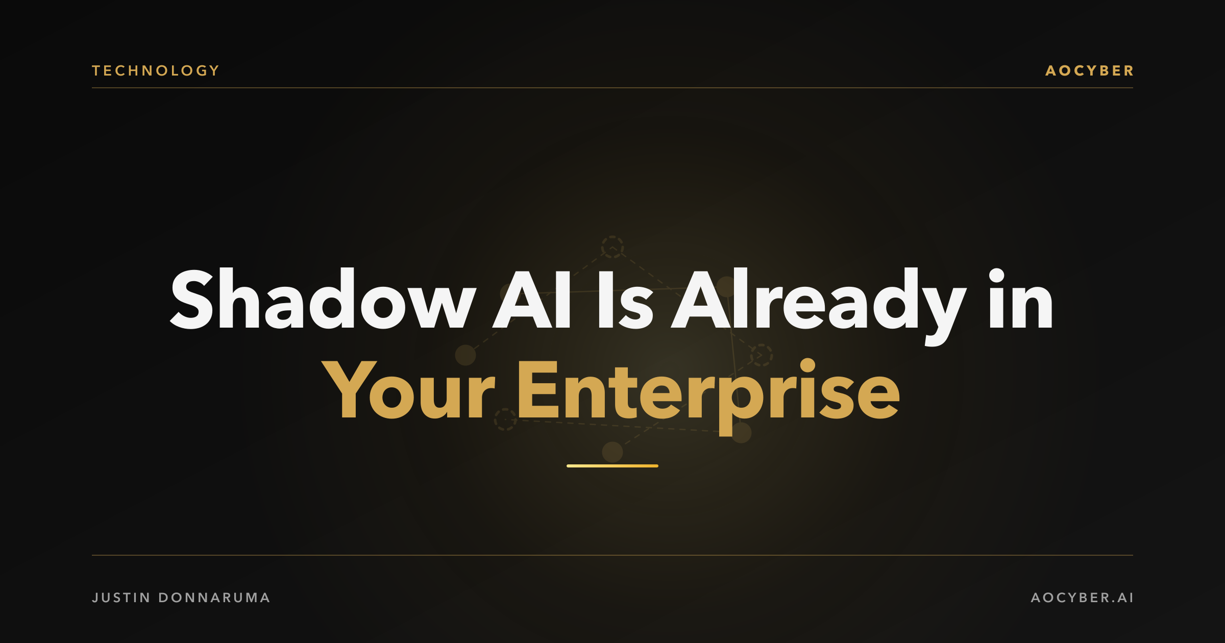Abstract illustration of hidden data streams flowing through unauthorized AI channels in an enterprise